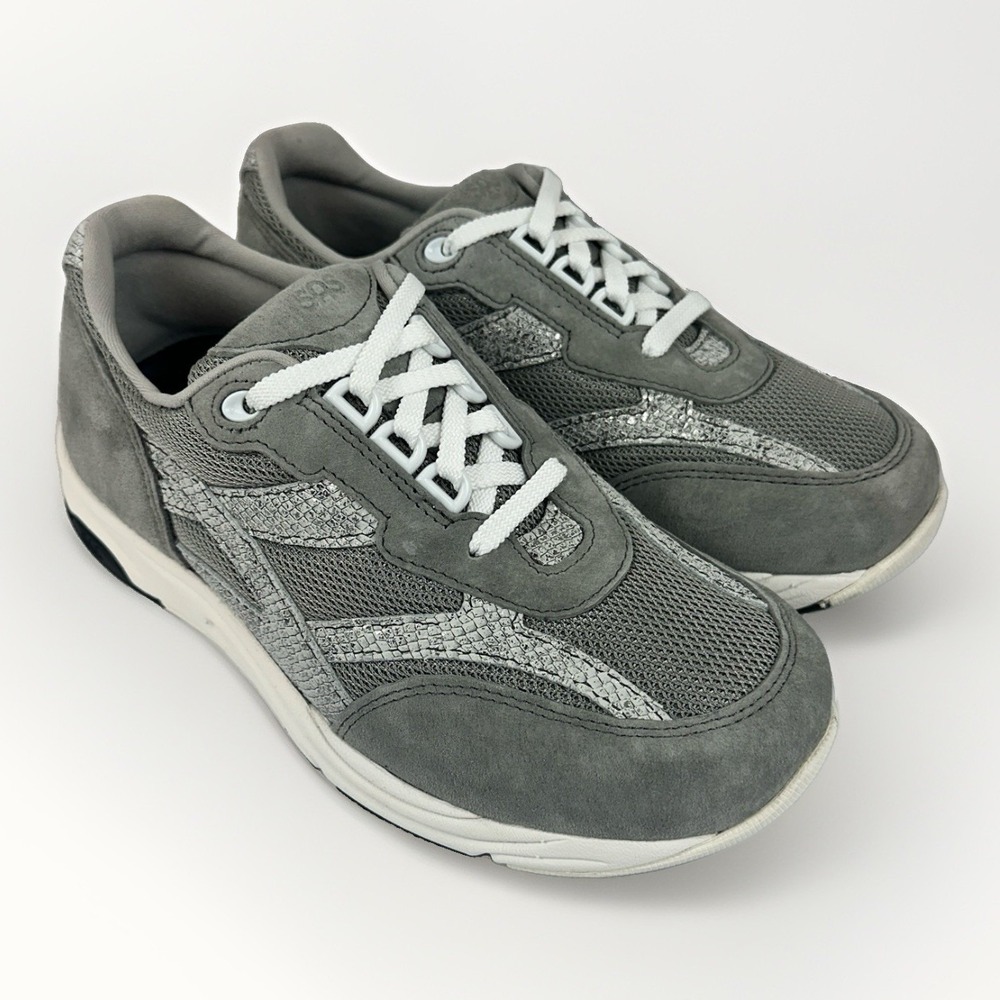 SAS Tour Mesh Women's 6.5 W Wide Plata Mix Silver Comfort Walking Shoes Sneakers